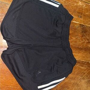 Adidas Black Shorts with White Stripes